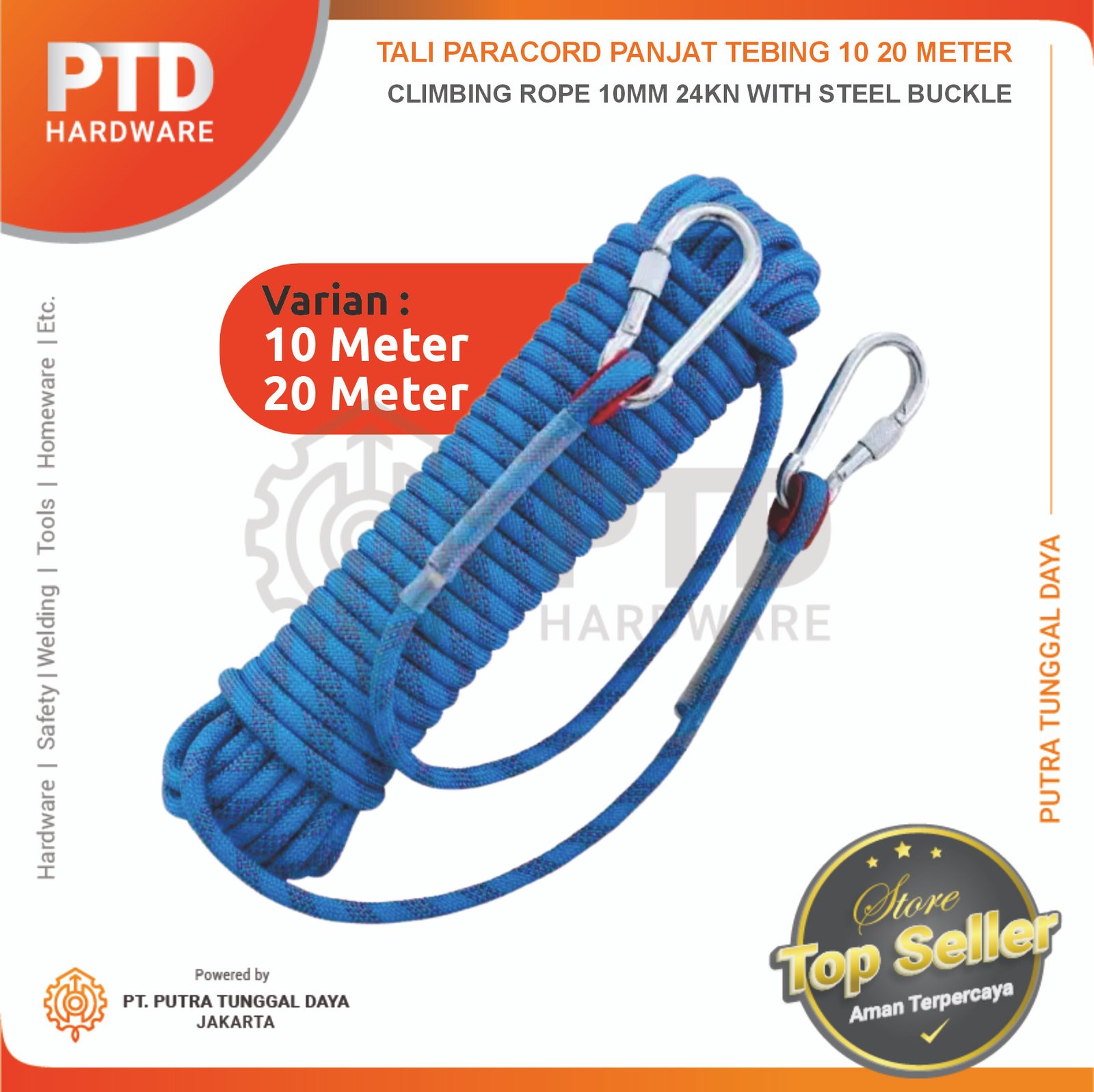 Tali Paracord Panjang 10mm 10 20 Meter Tebing Climbing Rope